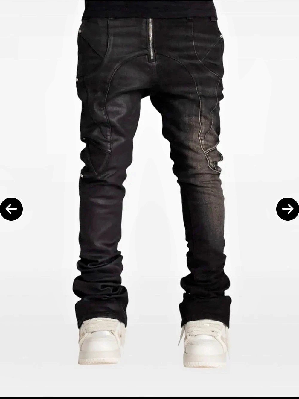 GUAPI Waxed-Effect Jeans - Picture 4 of 9